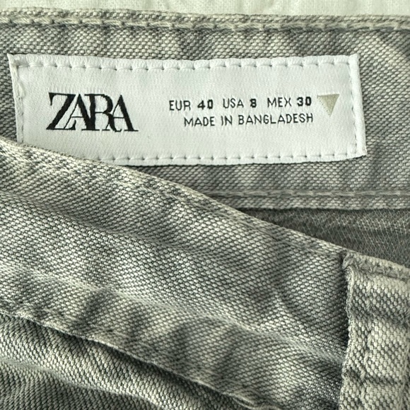 Zara Gray Flare Wide Leg Jeans High-Waisted - Picture 5 of 11